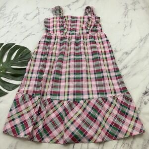 Torrid Poplin Tiered Ruffle Strap Midi Dress Plus Size 2x New Pink Green Plaid